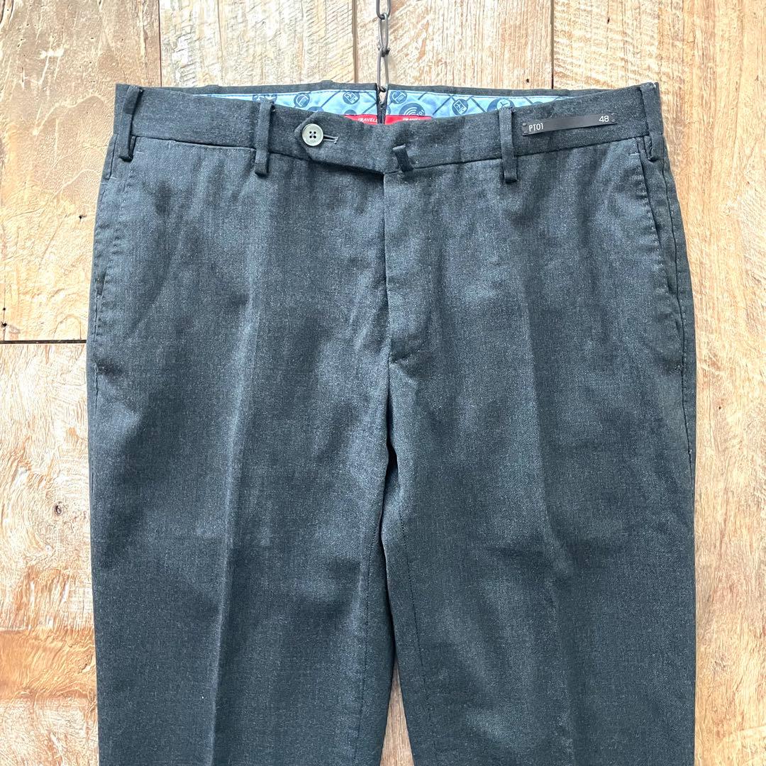 【美品】PT01 EVO FIT テーパード ウール スラックス パンツ 48