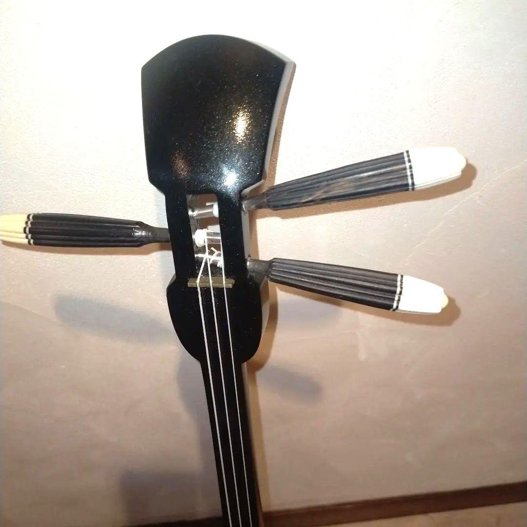 ヘビ皮三線 3弦 スタンド付き