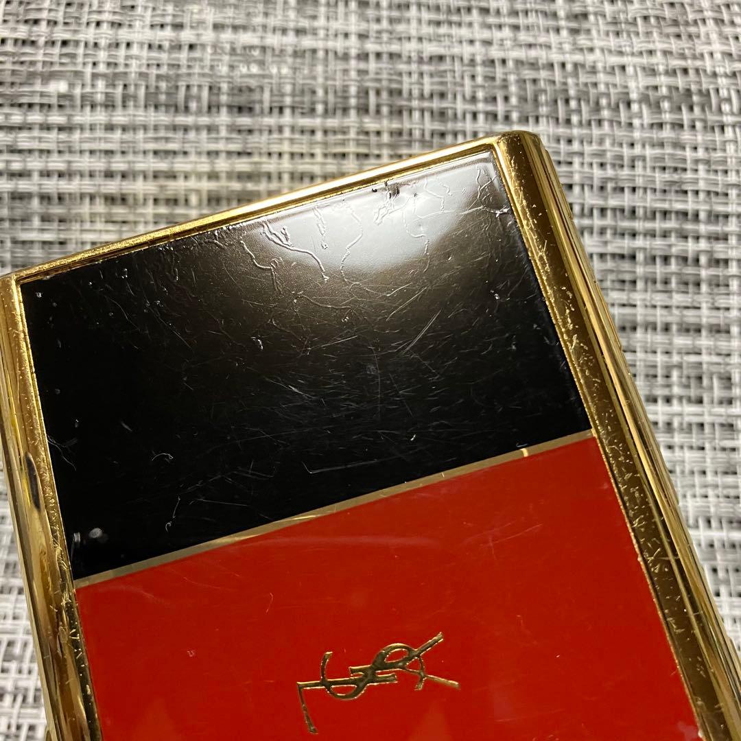 YSL イヴサンローラン ヴィンテージ カードケース ケース 赤x黒x金 名刺