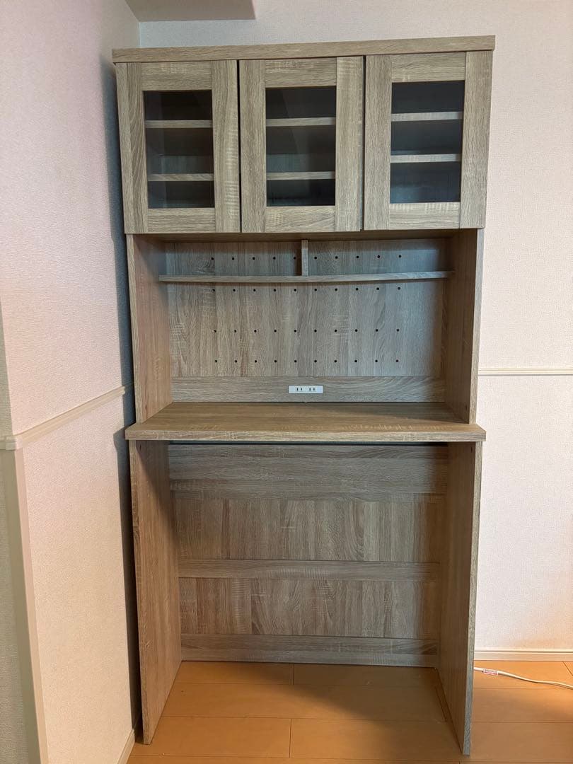 LOWYA【送料込み】 【コンセント付き】食器棚 幅90cm