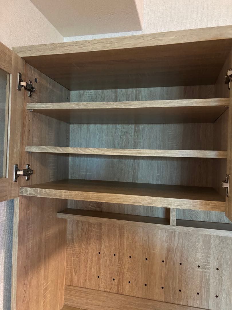 LOWYA【送料込み】 【コンセント付き】食器棚 幅90cm