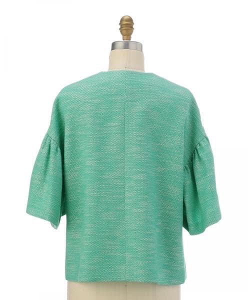 専用品 ドゥロワー フレアスリーブ ノーカラージャケット ツイード ウール