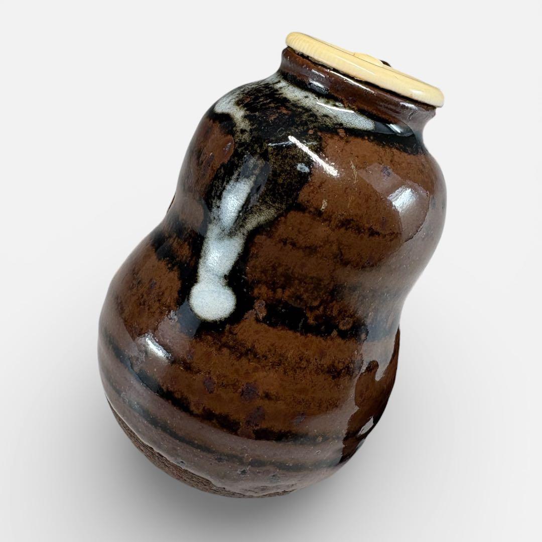 【中古品】沈壽官　瓢茶入　瓢箪から駒（合わせ箱）USED〈税込•送料込〉午年　馬