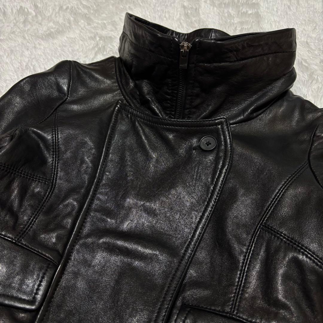 GRICO 　theory シングル ライダース ラム レザー ブルゾン