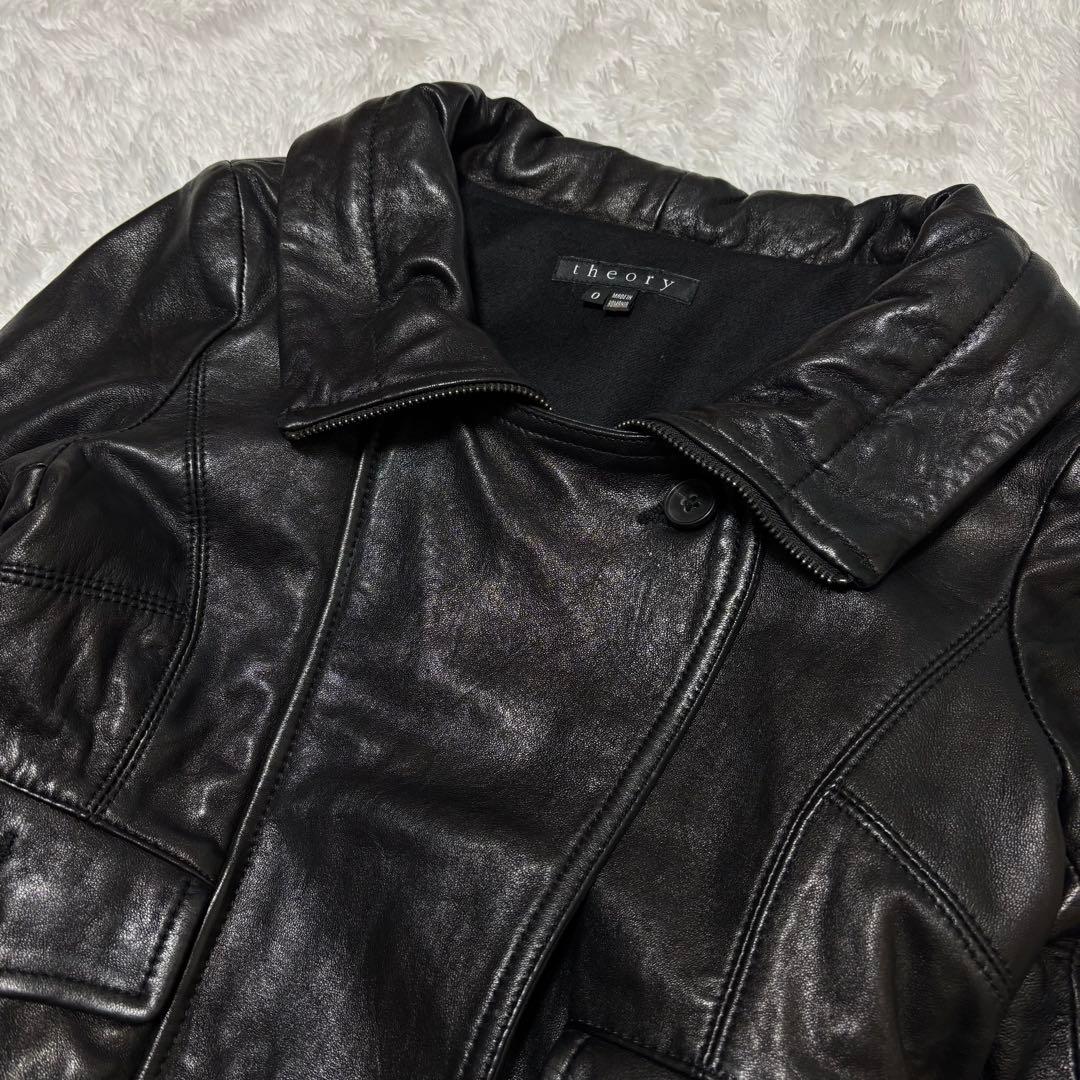 GRICO 　theory シングル ライダース ラム レザー ブルゾン