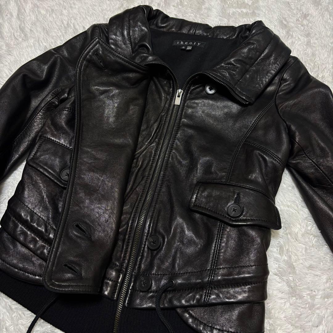 GRICO 　theory シングル ライダース ラム レザー ブルゾン