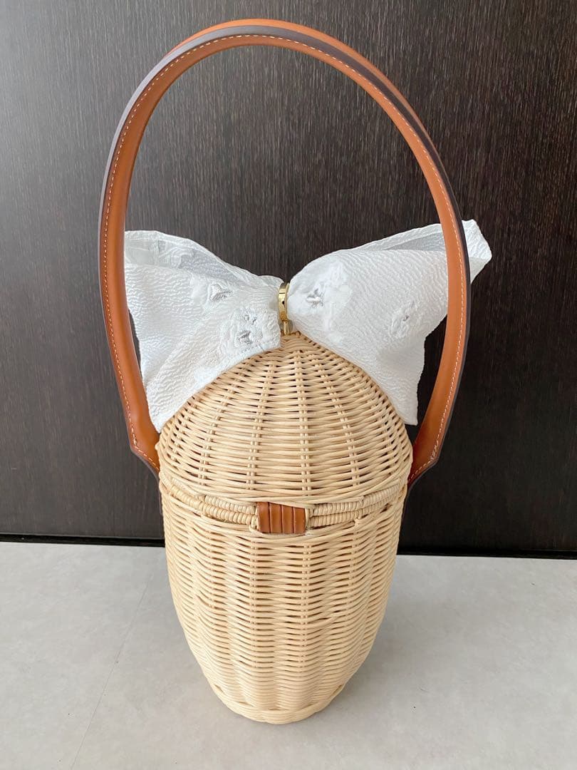 新品未使用　girlish jingle どんぐりラタンバッグ　リボン付き