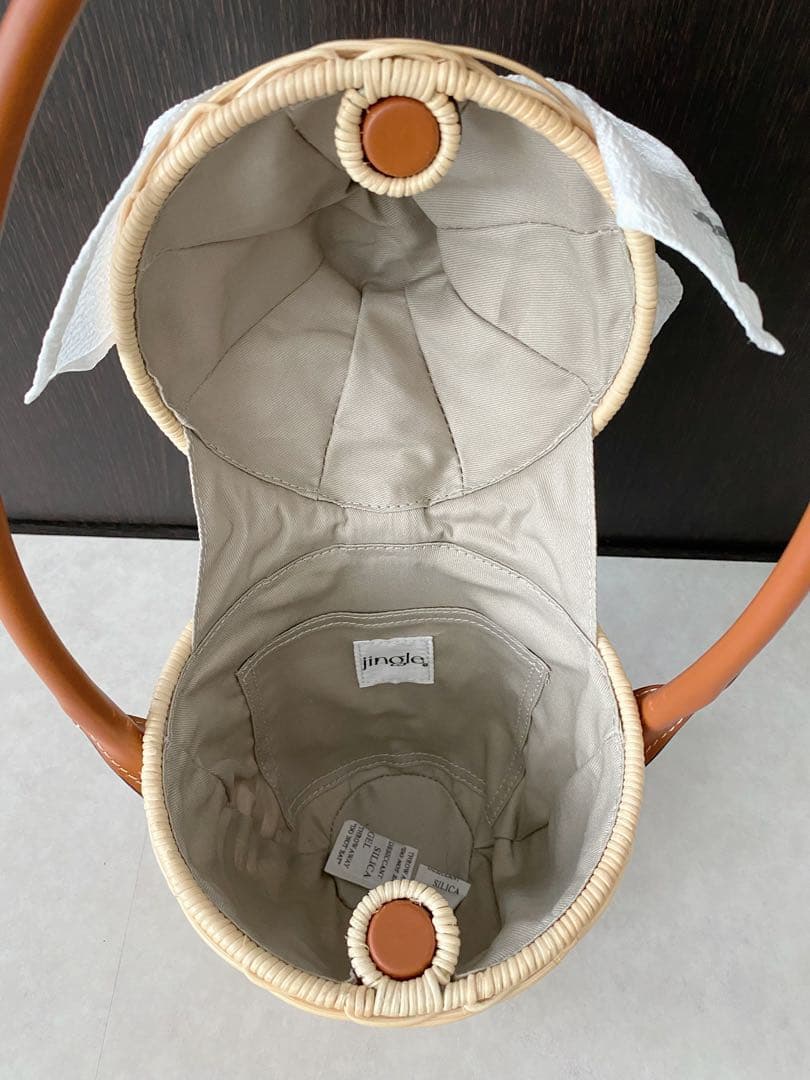 新品未使用　girlish jingle どんぐりラタンバッグ　リボン付き