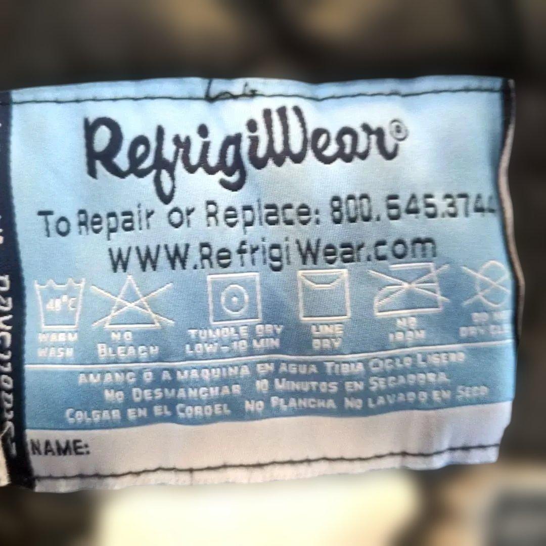 極寒対策に【RefrigiWear】中綿入り デニム オーバーオール 黒L　稀