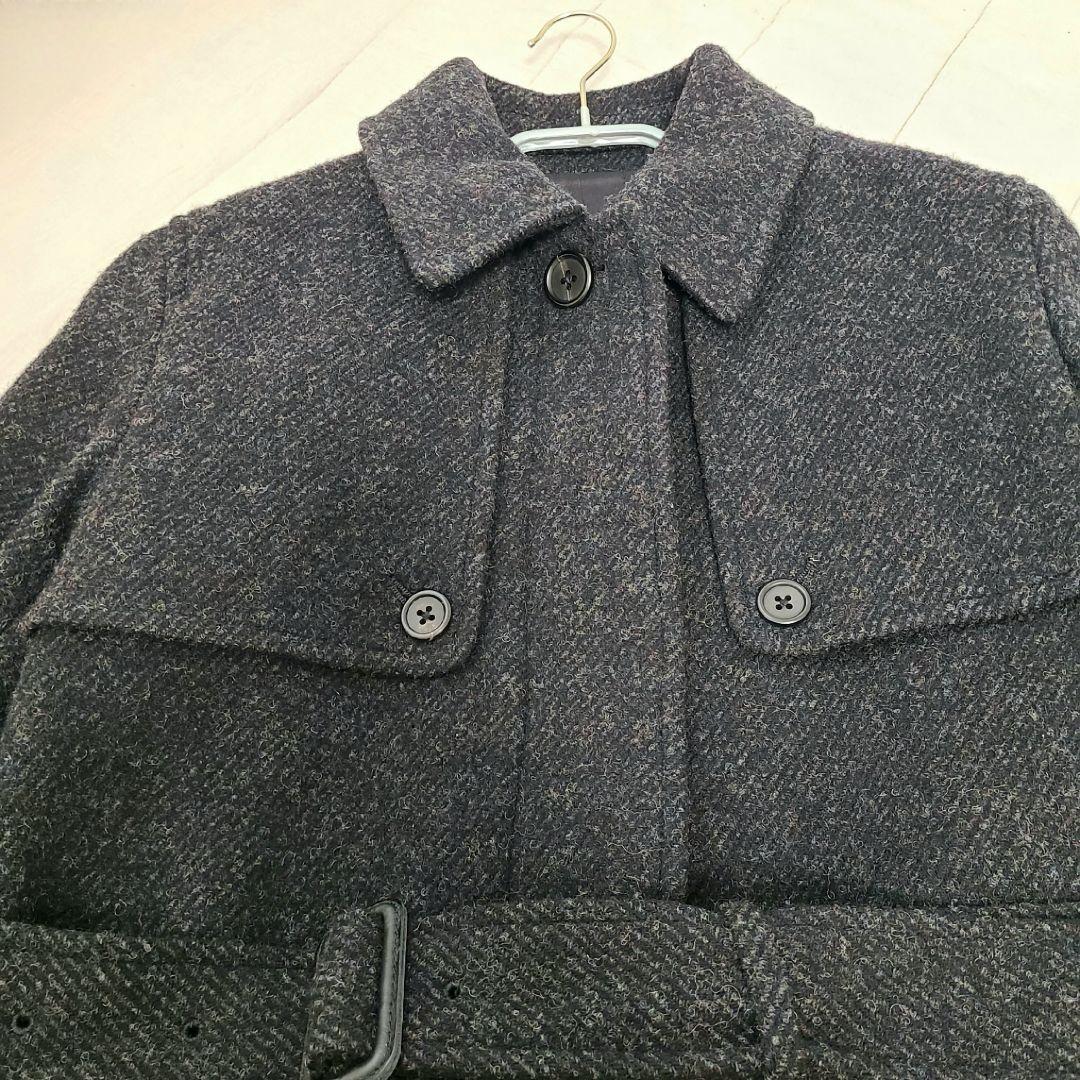 マーガレットハウエル ヘリンボーン ウールトレンチコート ミドル丈 ベルト付