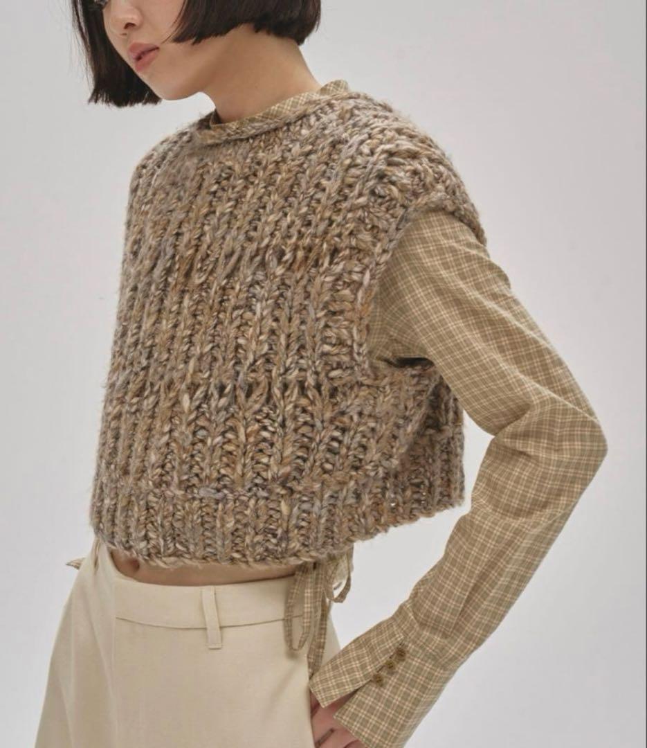 Mix Handknit Vest トゥデイフル　ニットベスト