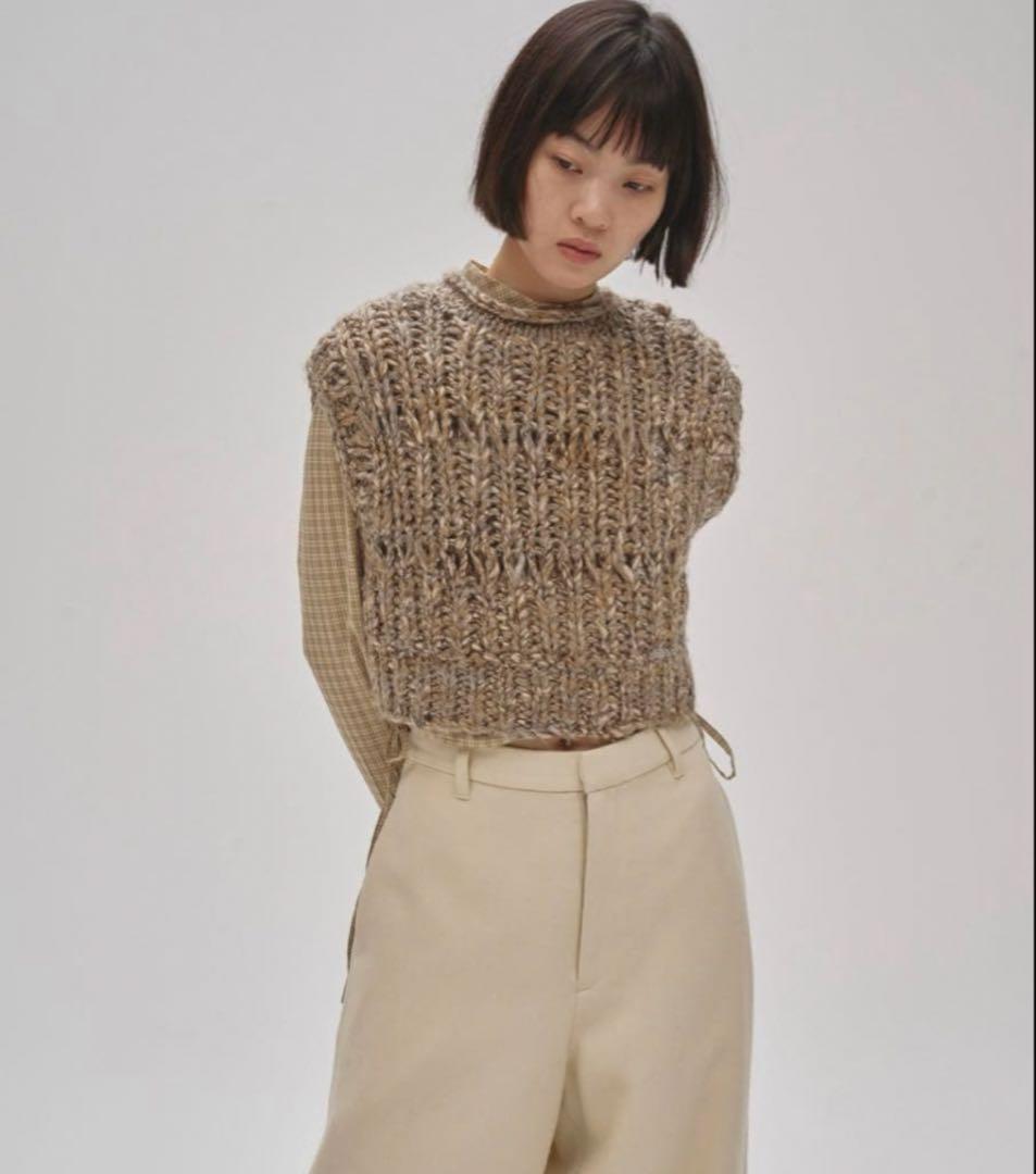 Mix Handknit Vest トゥデイフル　ニットベスト