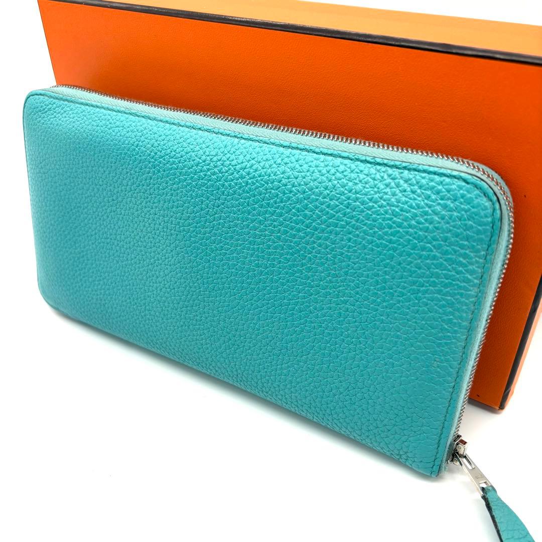 HERMES アザップロング ブルーアトール オールレザー　トリヨンクレマンス