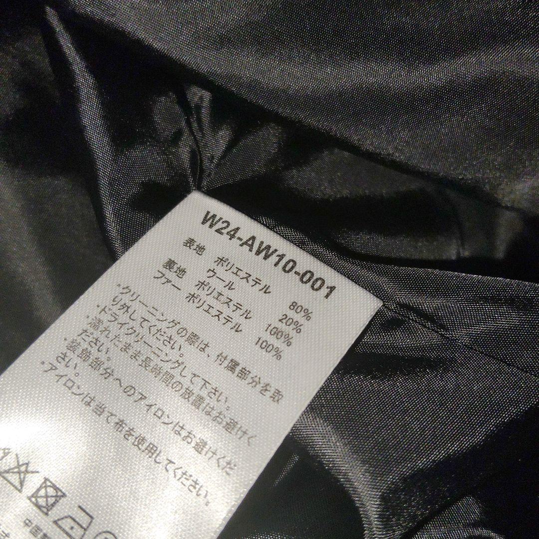 andwang Tweed arm fur jacket ツイードジャケット 黒