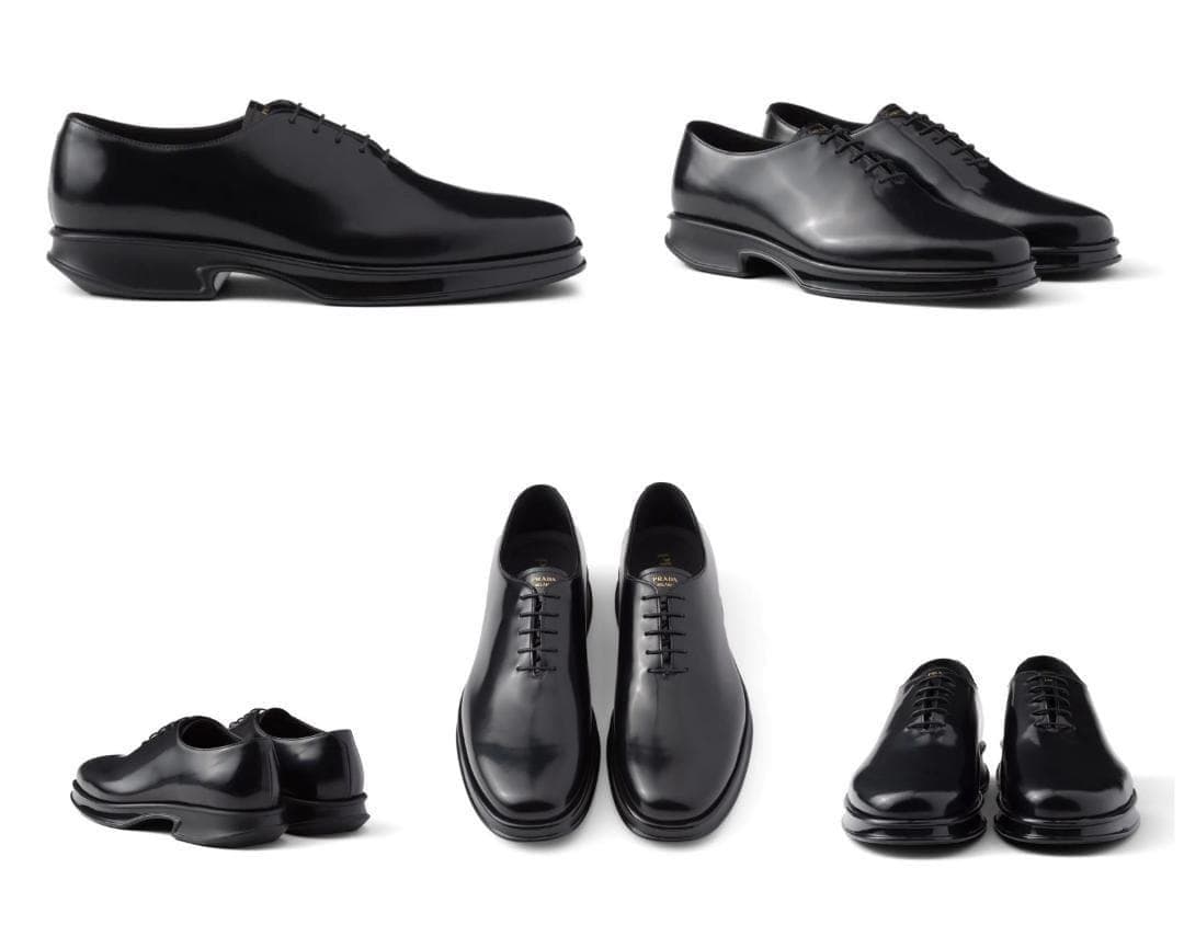 プラダ　ブラッシュドレザー　レースアップシューズ　サイズ6