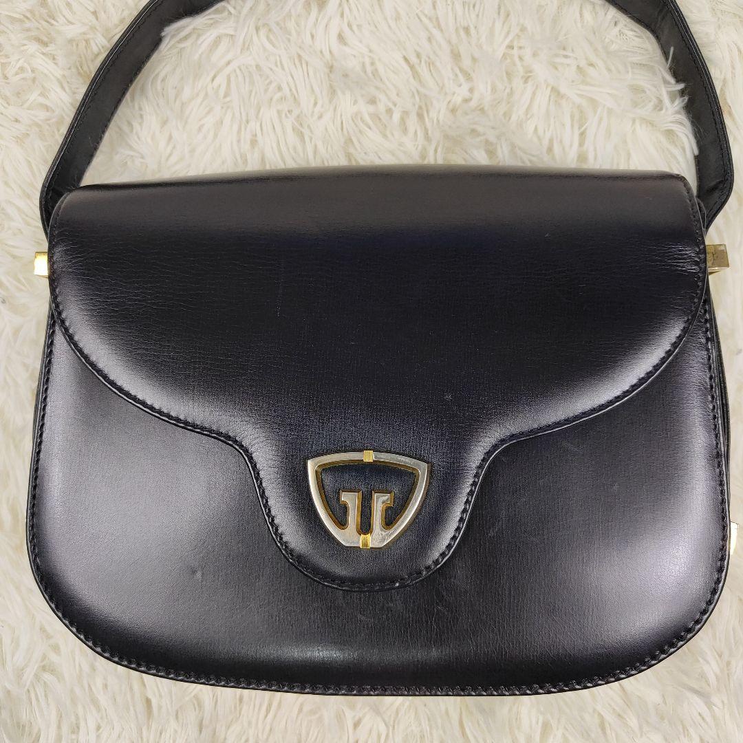 本日限定価格　グッチ　ハンドバッグ　ワンショルダー　肩掛け　ネイビー　GG金具