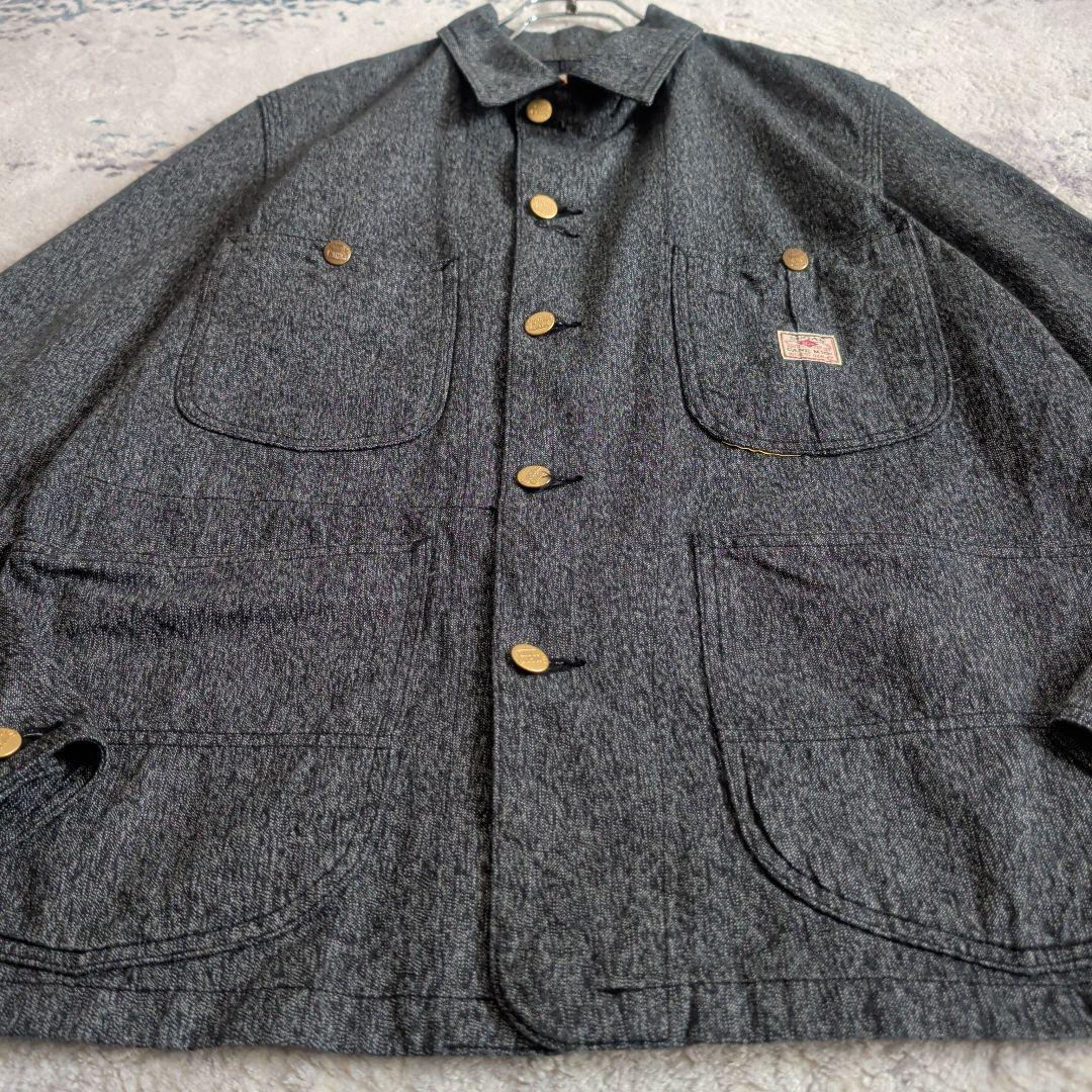 シュガーケーン 9oz. ブラックコバート ワークコート カバーオール M