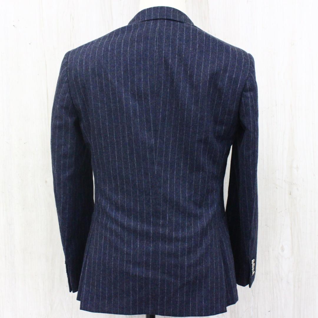 ◇美品 HERMES エルメス メンズ スーツ上下 ネイビーストライプ ウール
