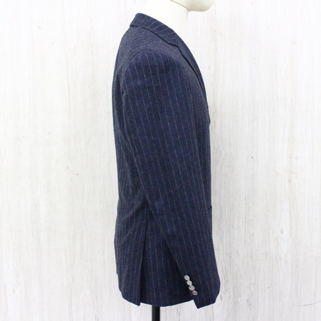 ◇美品 HERMES エルメス メンズ スーツ上下 ネイビーストライプ ウール