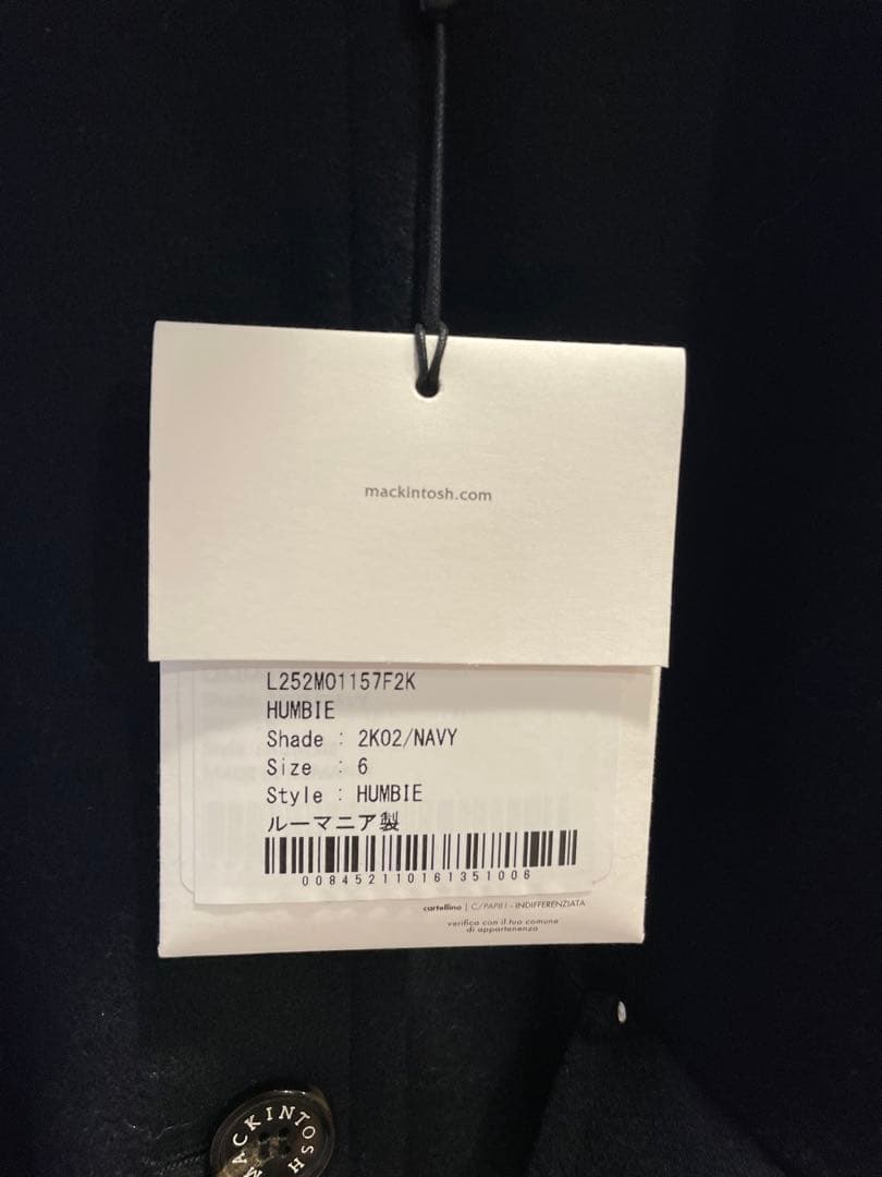 最安値　2025新作　マッキントッシュ HUMBIE ウールコート 6 ネイビー