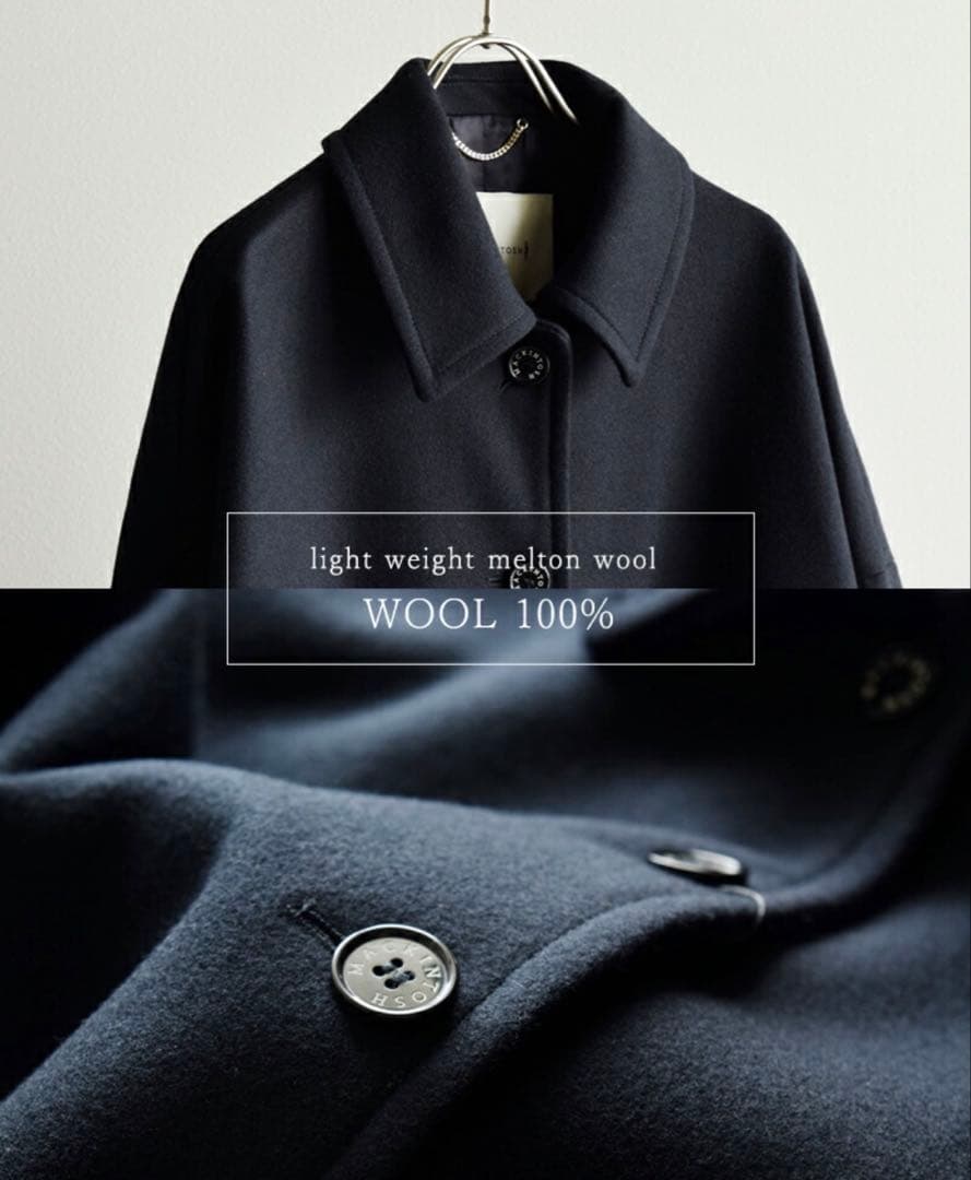 最安値　2025新作　マッキントッシュ HUMBIE ウールコート 6 ネイビー