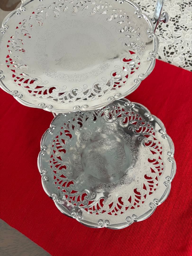 イギリス ケーキスタンド バタフライ型 アンティーク