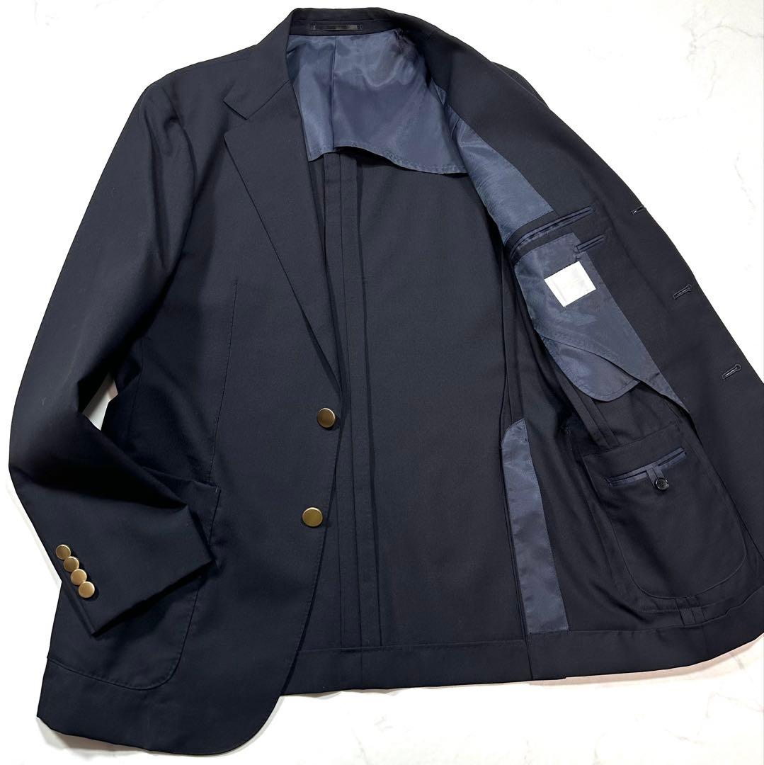 L相当23AW◎EDIFICE モヘヤミックス トロピカルウール 紺ブレザー48