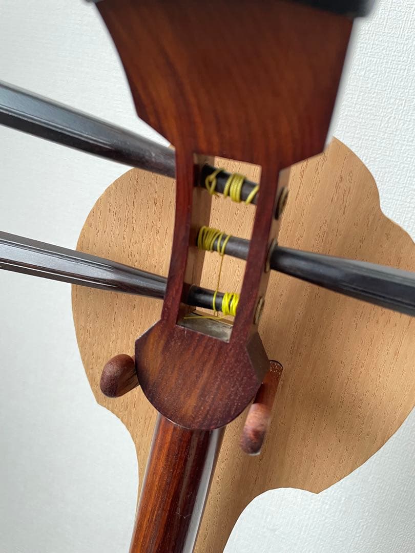 三味線本体 木製収納ボックス付 三味線箱 細棹 バチ 弦楽器 長唄 和楽器 ②