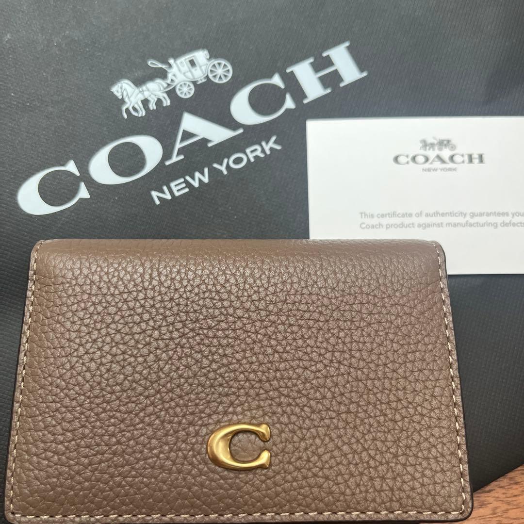 coach ブラウンレザー 名刺入れ　cs003
