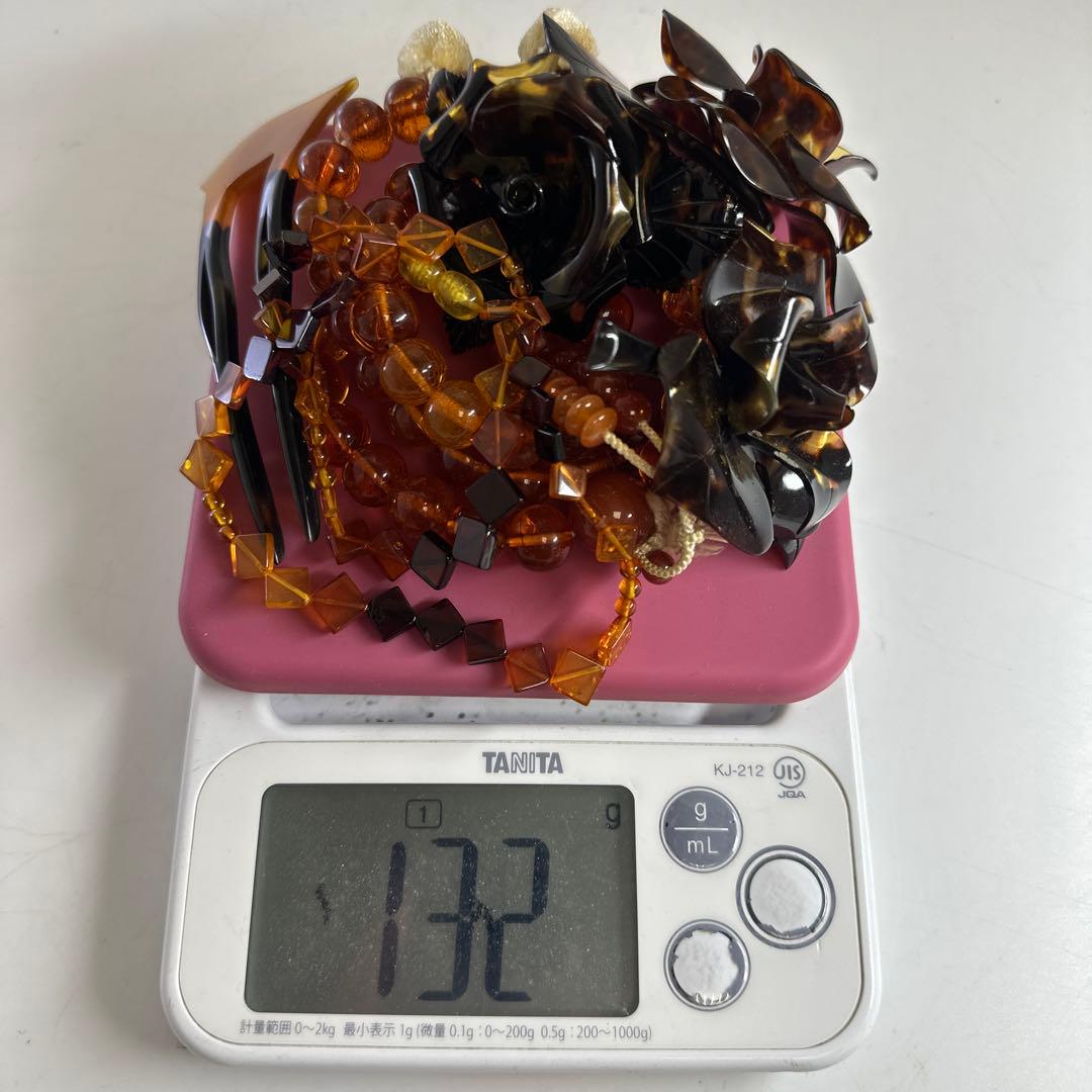 本鼈甲・琥珀　アクセサリー　132g タエチ　東な8-0110☆2F
