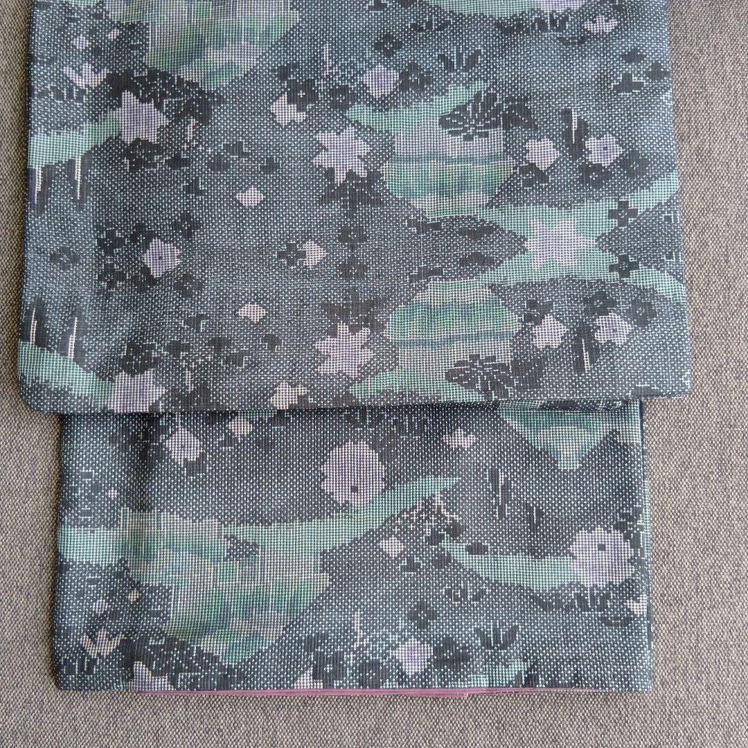 着物リメイク＊７マルキ大島紬　ミントブルー＊ノースリーブテント型フレアワンピース