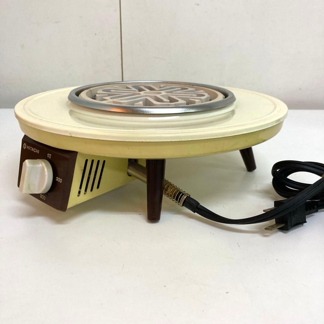 B420- 日立 電気コンロ HS-646 電熱ヒーター丸型 脚付き レトロ