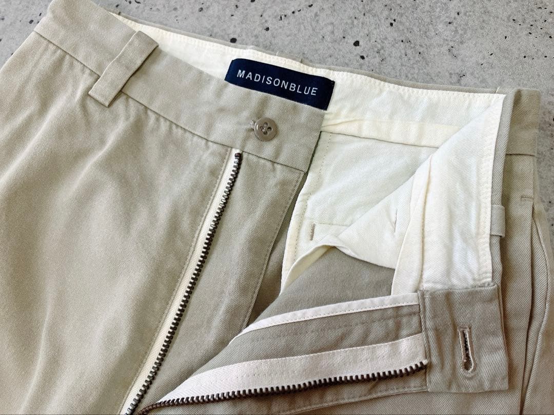 マディソンブルー ハイウエスト チノ チノパン ベージュ 01