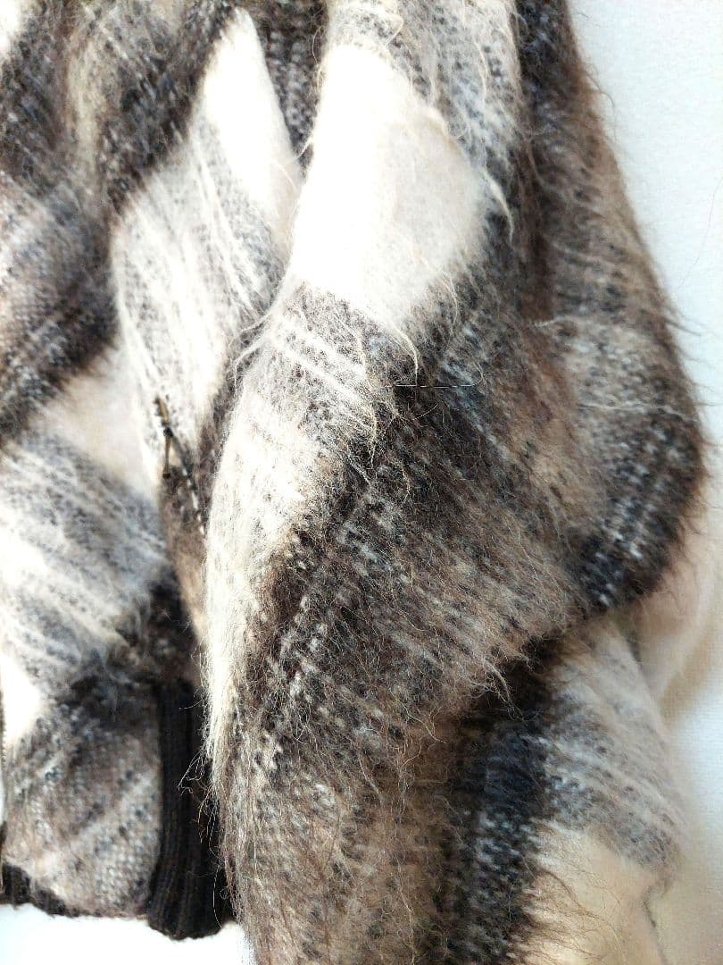 Miki MIALY 　モヘアチェック柄ショート丈ジャケット　36　極美品✨