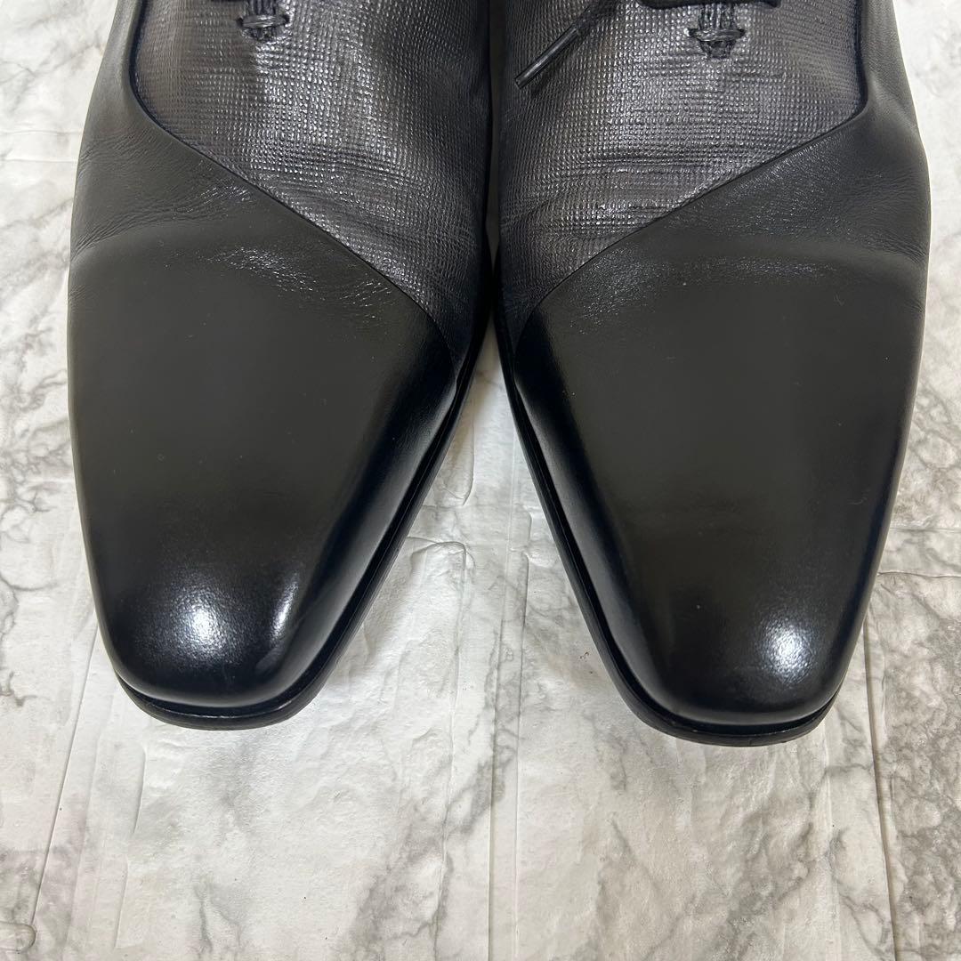 INTERESSA ドレスシューズ　スペイン製　27.0 斜め切り替えシュリンク