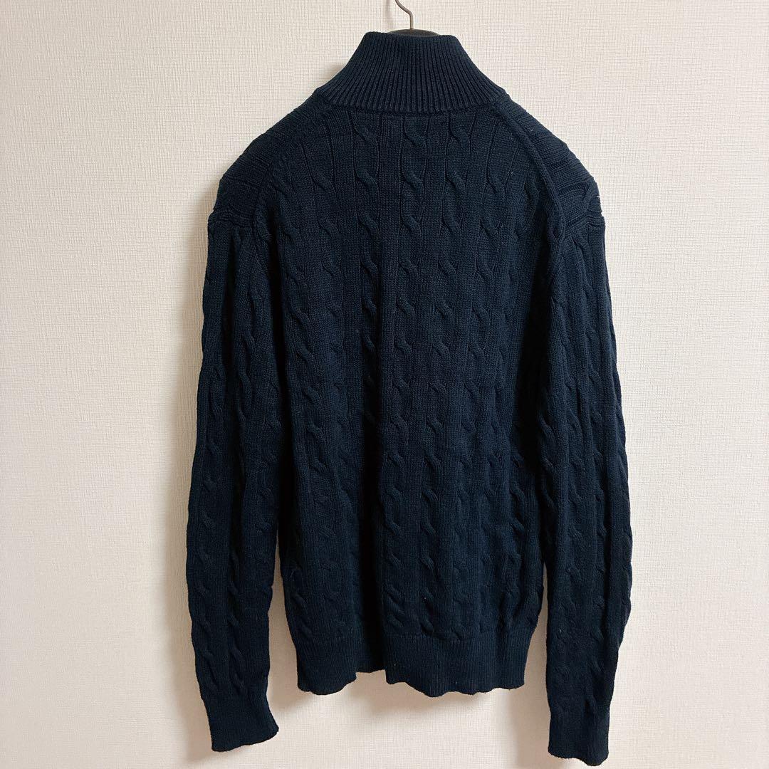ポロラルフローレン ハーフジップ ケーブルニット セーター　現行タグ　コットン