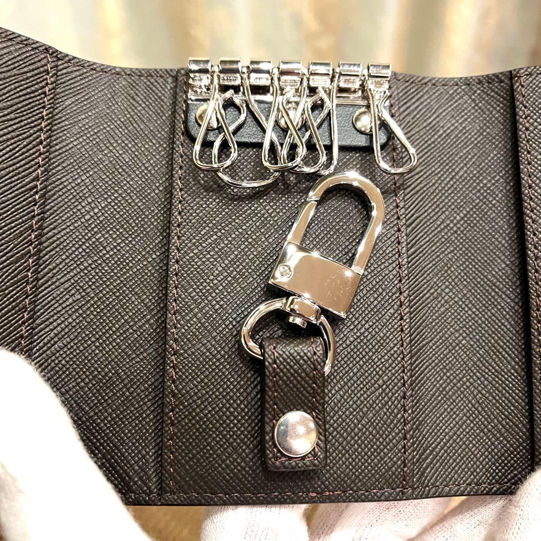 ✨未使用品✨dunhill ダンヒル 6連キーケース シルバー金具 ブラウン色