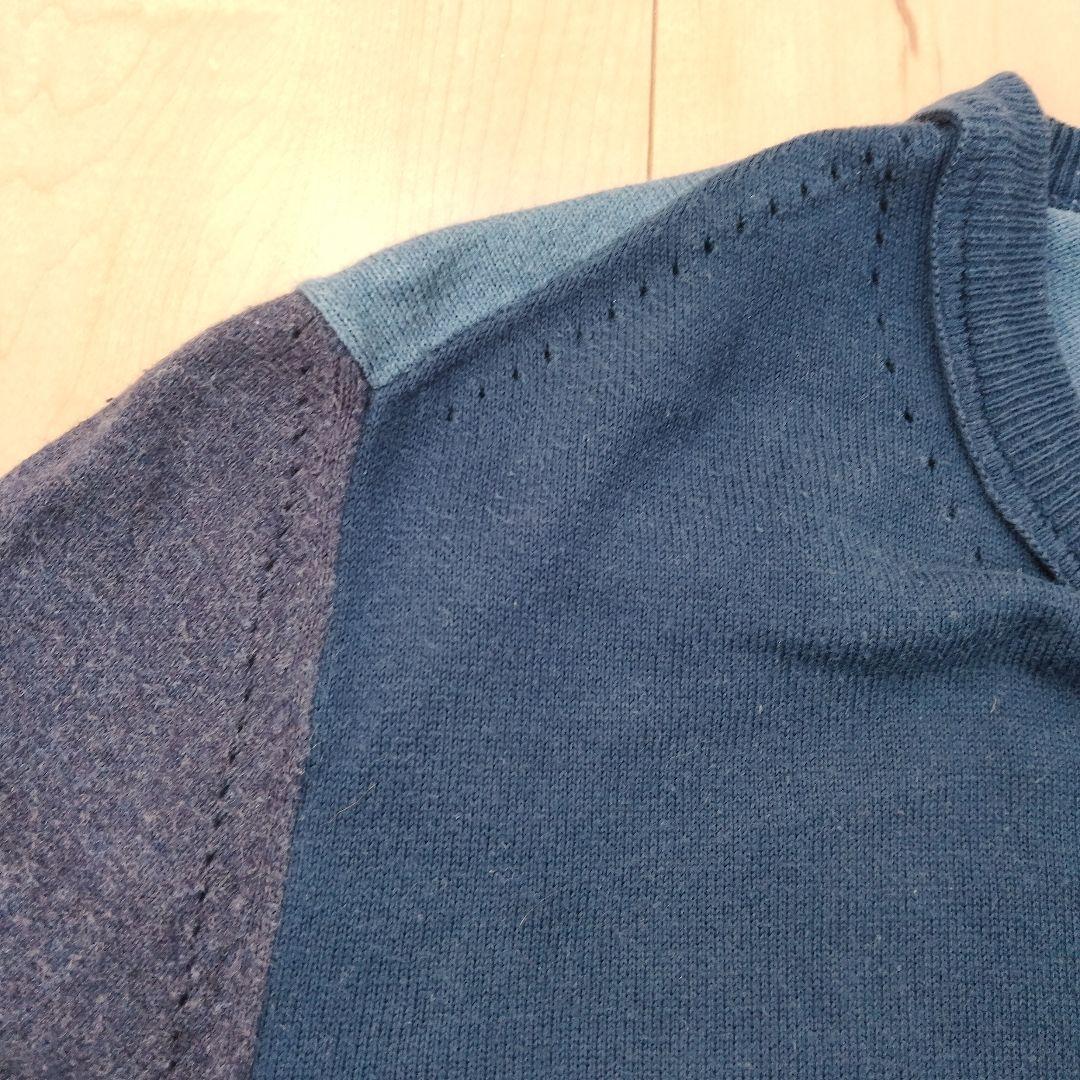 け*ん様 メゾンマルジェラ 14 ニット L 青 コットン 16SS 切替え 4
