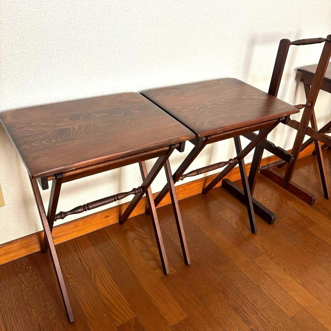 【専用商品】　　　　　　アンティーク 格納式 フォールディング サイドテーブル