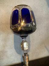 tモーゼル ボヘミアングラス ブルークリスタル 金彩装飾 キャビネット