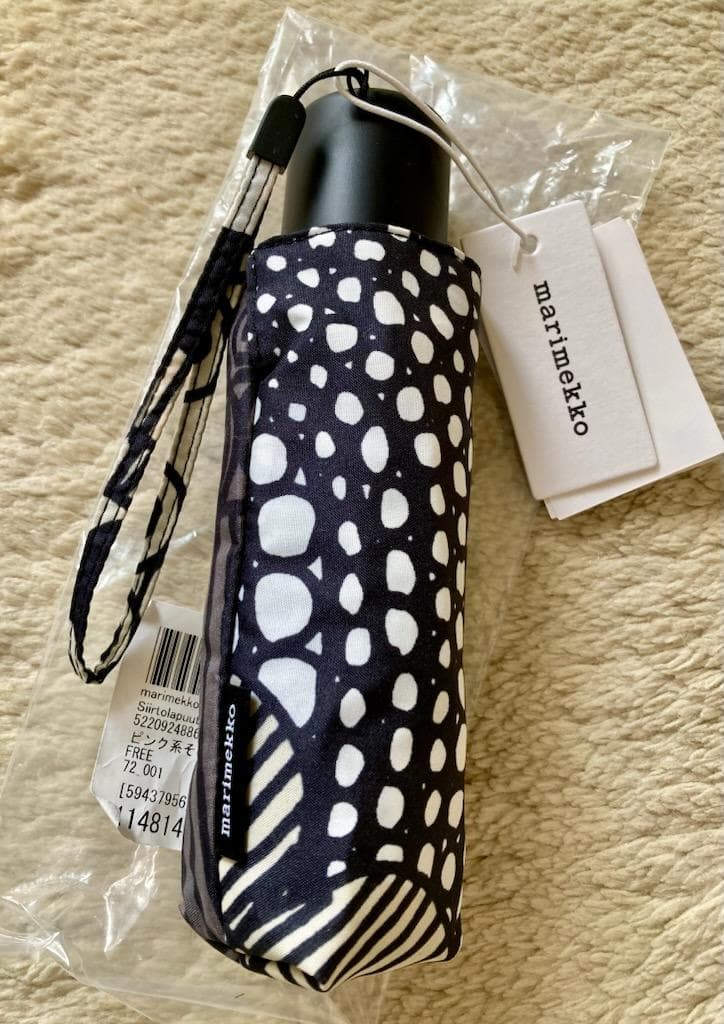 新品　マリメッコ　Siirtolapuutarha 折りたたみ傘　ピンク