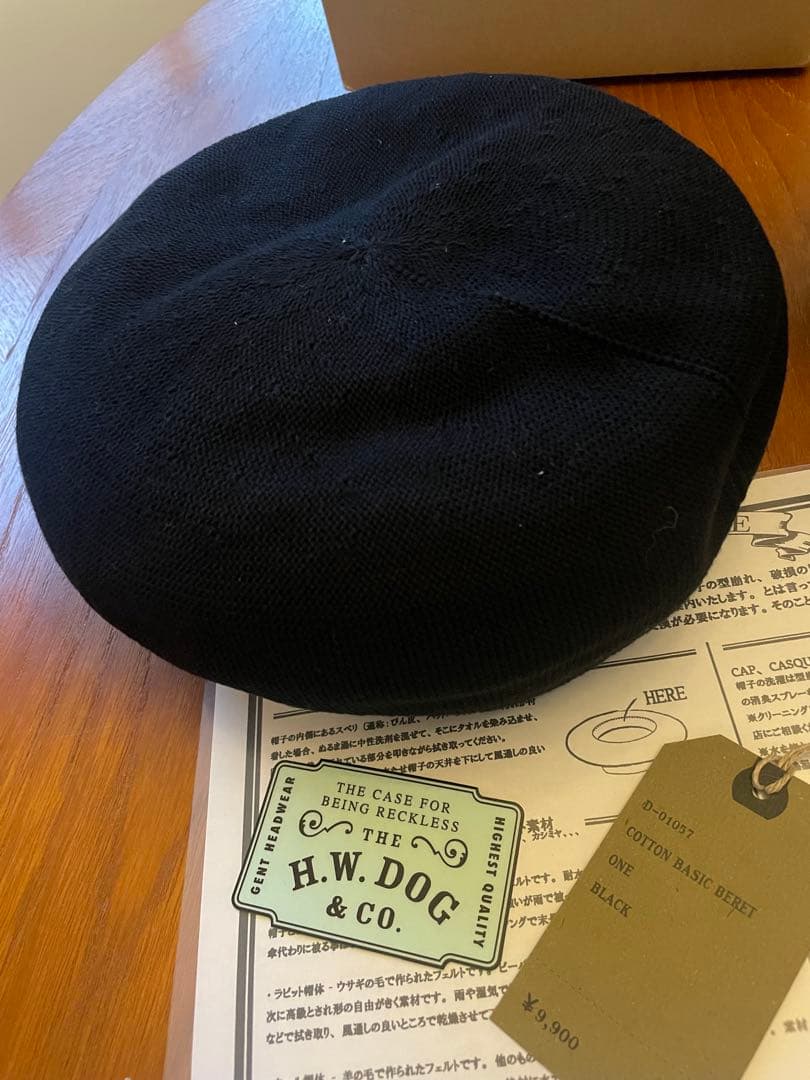 H.W.DOG & CO. コットンベレー帽 ブラック