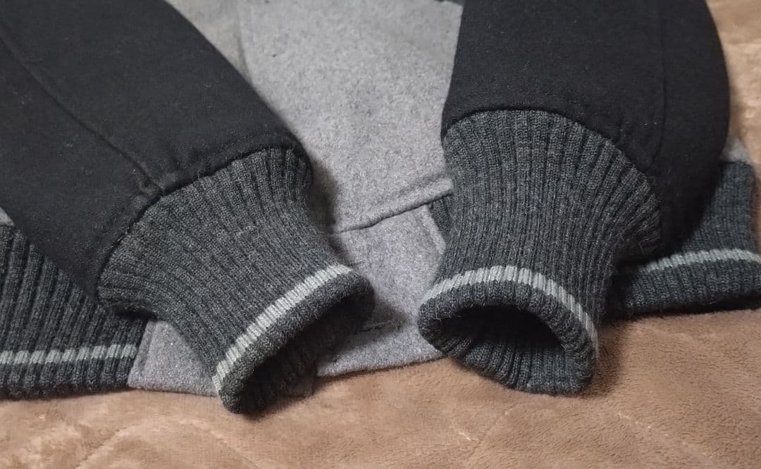 SCHOTT メルトンウール スタジャン グレー/ブラック