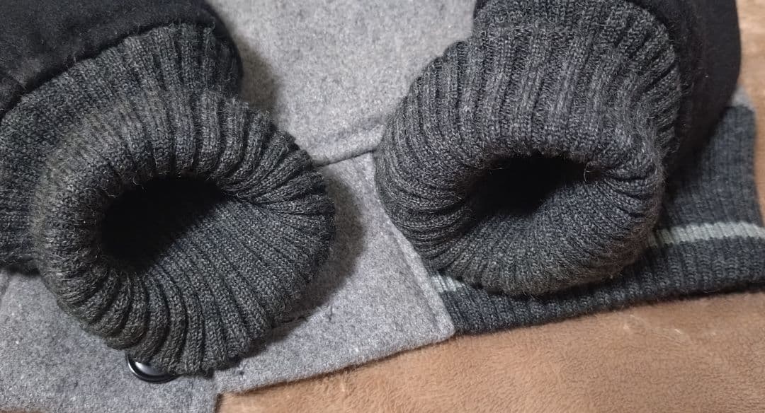 SCHOTT メルトンウール スタジャン グレー/ブラック