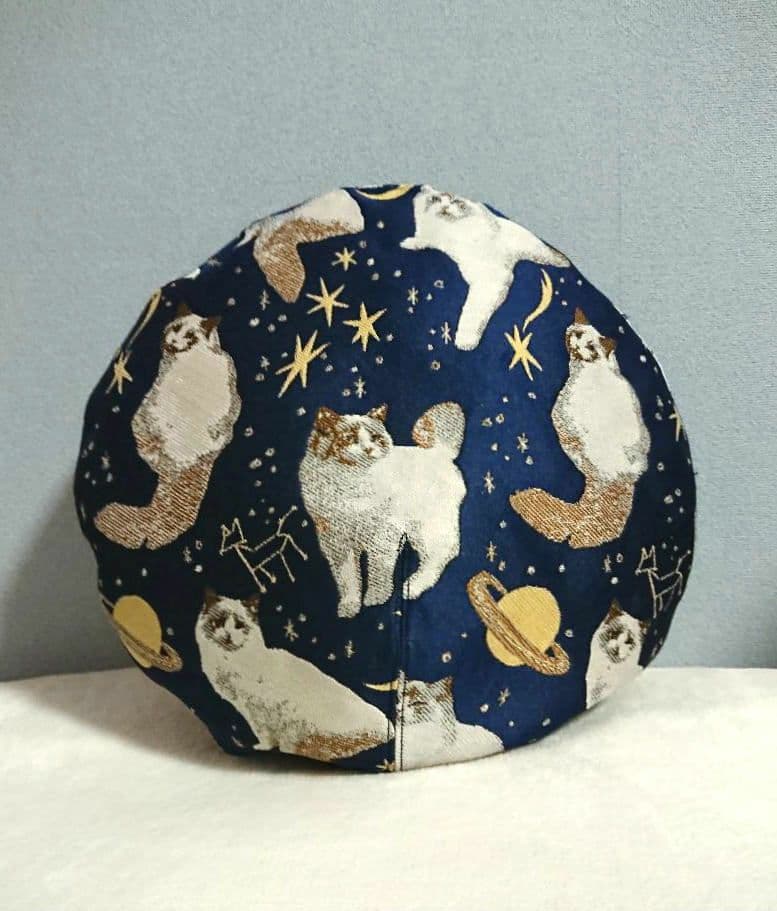 【可愛すぎる猫柄！】CA4LA カシラ ベレー帽 ネコ 猫 宇宙 星 星座
