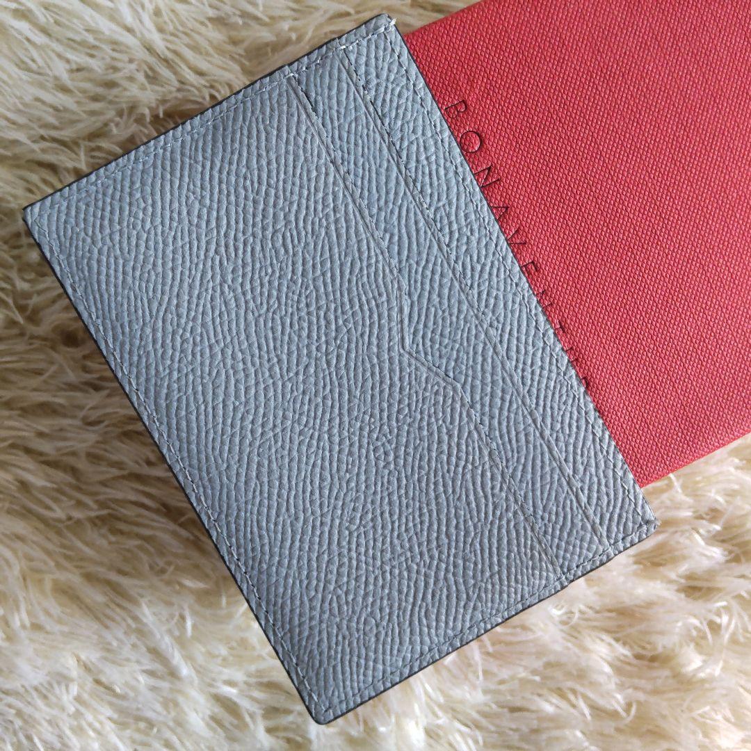 極美品✨ボナベンチュラ　カードケース　名刺入れ　スリム　ブルー　レザー