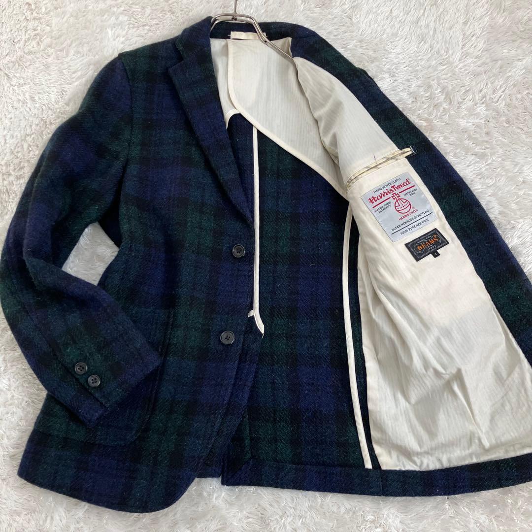 お*す様 BEAMS + ハリスツイード テーラードジャケット ブラックウォッチ