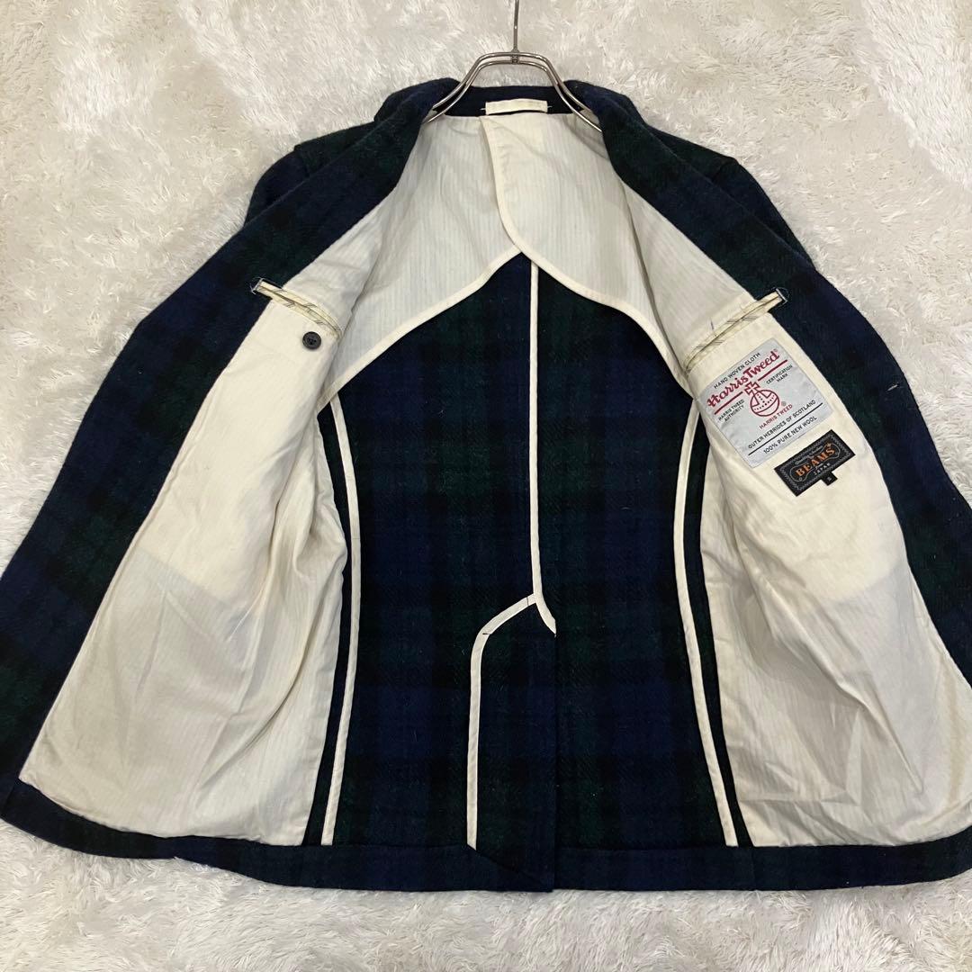 お*す様 BEAMS + ハリスツイード テーラードジャケット ブラックウォッチ