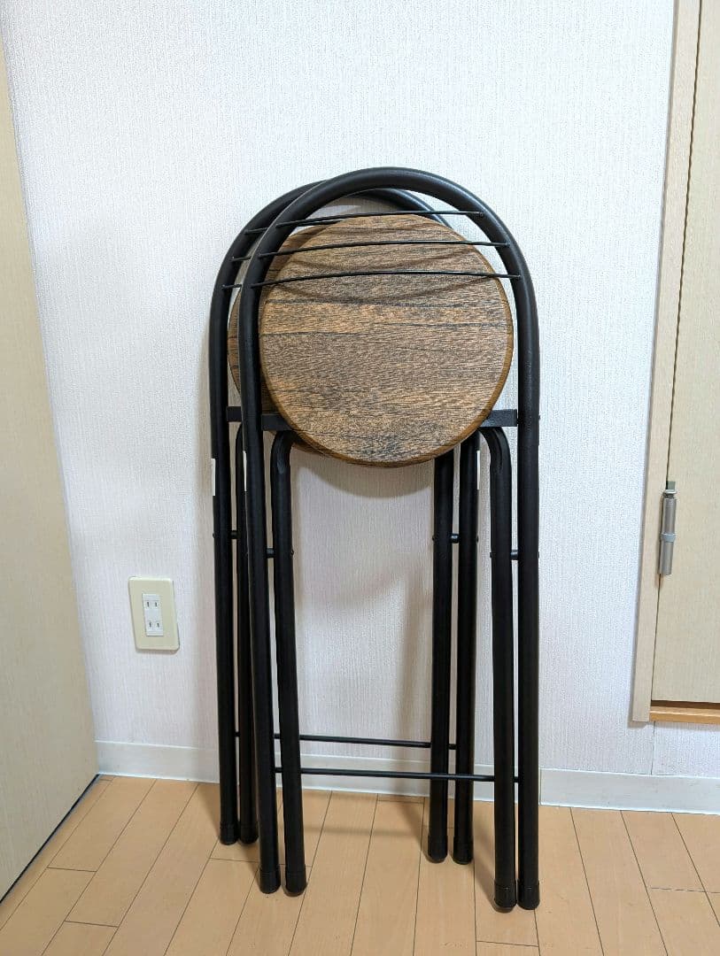 カウンターテーブル 3点セット 北欧 折り畳み カウンターチェア 2脚