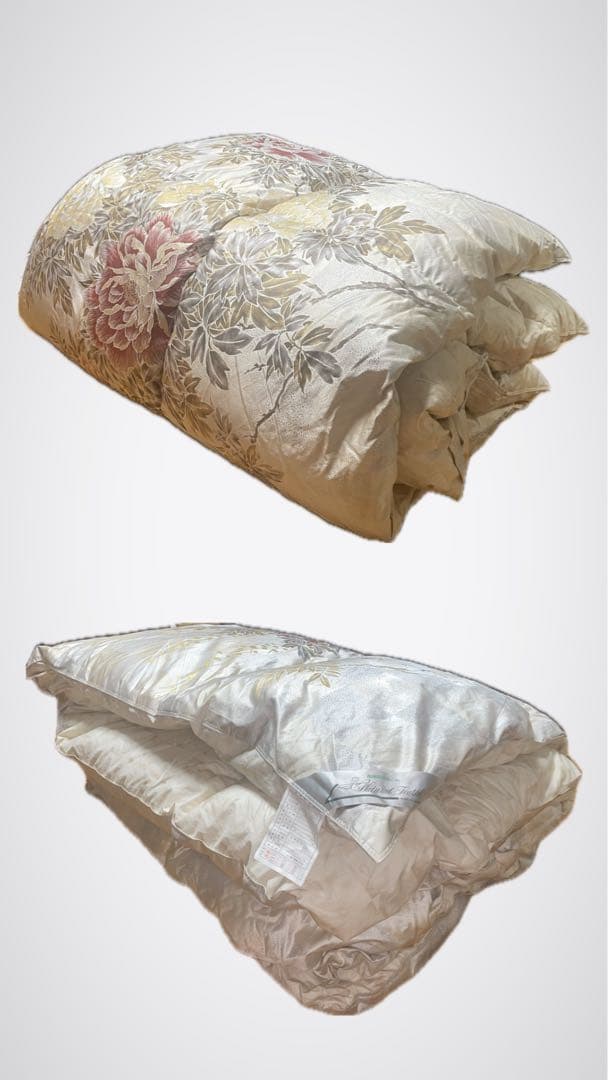 日本製 ふんわり高級羽毛布団 掛け布団 natural feather 和柄 花